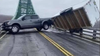 F-150 jacknifed on NS bridge