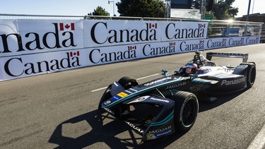 Mitch Evans pilots his Jaguar I-TYPE during the Montreal ePrix in 2017, the ony time the all-electric, open-wheel series has come to Canada.