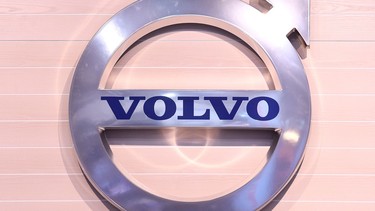 The logo of Swedish truck maker Volvo is pictured at the IAA truck show in Hanover, September 22,  2016.