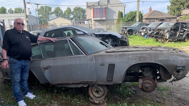 Ed Tretwold with the 1969 Jensen Interceptor he salvaged from backyard storage many years ago.