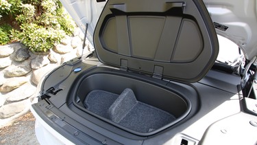 The all-electric CUV has a 'frunk' for additional storage options.