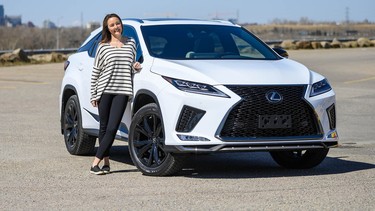 Dionne Dillabaugh with the 2021 Lexus RX350 she and her family tested out for a week in and around Calgary.