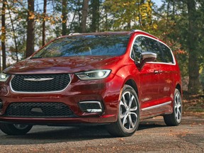 New headlamps on the 2021 Chrysler Pacifica Pinnacle AWD are crafted with a more aggressive, linear design, and larger and more deeply sculpted LED fog lamp bezels add visual energy and complement the sportiness of the overall design.New headlamps on the 2021 Chrysler Pacifica Pinnacle AWD are crafted with a more aggressive, linear design, and larger and more deeply sculpted LED fog lamp bezels add visual energy and complement the sportiness of the overall design.