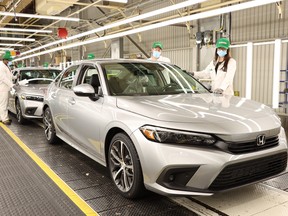 2022 Honda Civic Sedan at Honda's plant in Alliston, Ontario