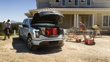The 2022 Ford F-150 Lightning EV electric pickup truck
