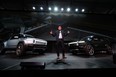 R.J. Scaringe, Rivian's 35-year-old CEO, introduces his company's R1T all-electric pickup and all-electric R1S SUV at Los Angeles Auto Show in Los Angeles, California, U.S. November 27, 2018.