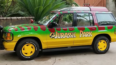 A replica of a Ford Explorer from 'Jurassic Park'