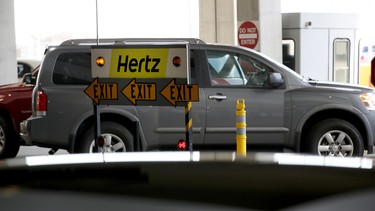 A Hertz rental-car company sign