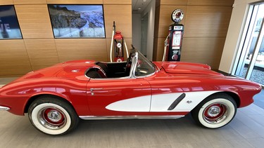Available at this year’s Okotoks Collector Car Auction on June 12 at the New Horizon Mall is this 1962 Corvette. It’s a ‘hybrid’ auction format, and there will not be an auctioneer selling vehicles — instead, cars and trucks are available to view at the mall, but bidding is all online.