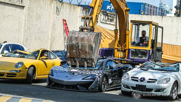 Philippines Government Destroy Supercars