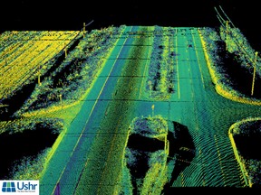 Lidar map image of a compatible, divided-highway (US 127 and W Colony Road) that will be added as a result of the Super Cruise mileage expansion.