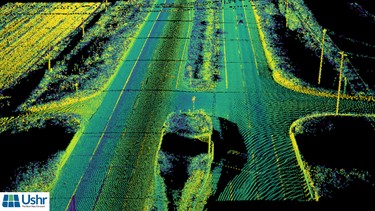 Lidar map image of a compatible, divided-highway (US 127 and W Colony Road) that will be added as a result of the Super Cruise mileage expansion.