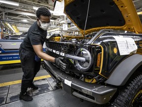 Production of the all-new 2021 Ford Bronco at the Michigan Assembly Plant