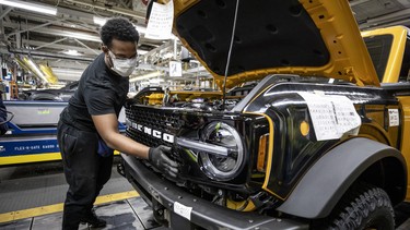 Production of the all-new 2021 Ford Bronco at the Michigan Assembly Plant