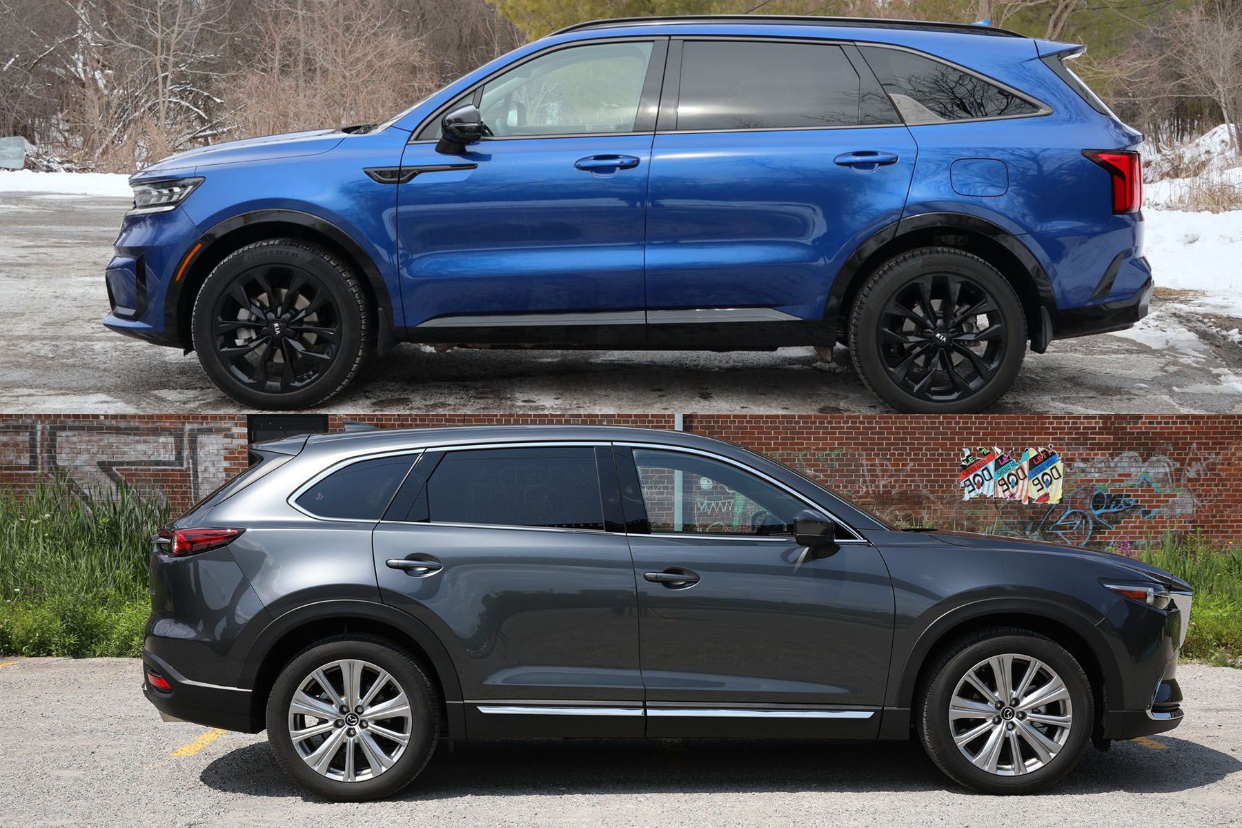 SUV Comparison 2021 Kia Sorento vs 2021 Mazda CX9 Driving