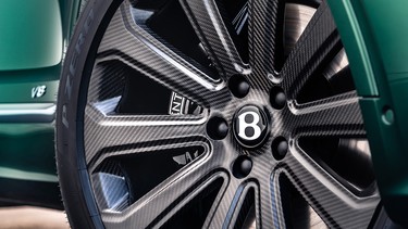 The 22-inch carbon-fibre wheels on the 2022 Bentley Bentayga