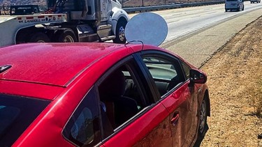 California Prius driver caught with satelite dish on hood