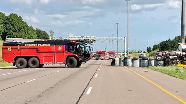 Pearson Airport Panther fire truck supports Highway 410 cleanup operation
