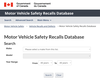 Transport Canada Safety Recalls Database