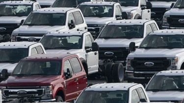 Unfinished Ford Pickup Trucks Stockpiled At Kentucky Speedway Amid Chip Shortage