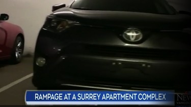 Vandal smashes a dozen cars’ windows in Surrey parkade