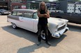 Rust Valley restorer Mike Hall with a 1955 Chevrolet station wagon — one of 500 of his cars that will be auctioned in October.