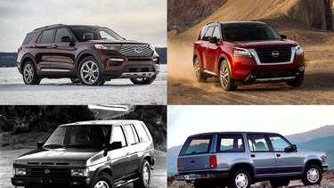 Various generations of the Ford Explorer and Nissan Pathfinder