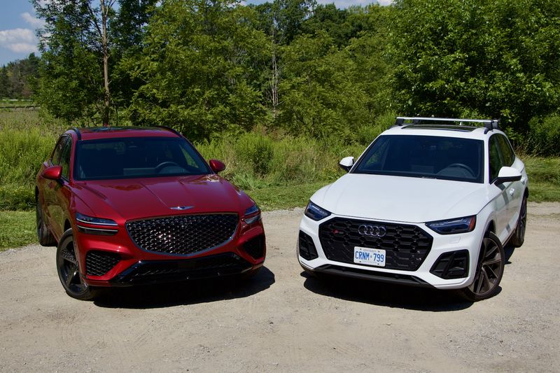 2022 Genesis GV70 3.5T Sport Plus (left) and 2021 Audi SQ5 (right)