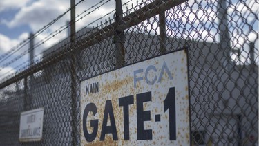 A Windsor Assembly Plant gate is shown here on Feb. 28, 2020.