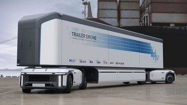 Hyundai's "trailer drone" concept, powered by fuel cell “e-Bogies”