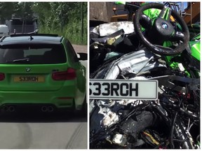 A custom BMW M3 wagon crushed by U.K. police