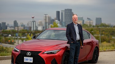 Gary Rokosh with the 2021 Lexus IS 350 he tested for a week in and around Calgary.