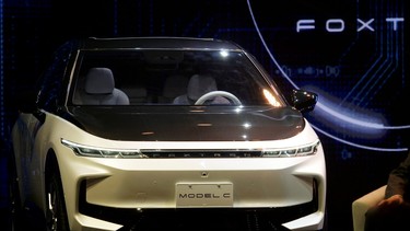 Foxtron electric vehicles unveiled at a Foxconn event in Taipei