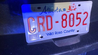 Altered Alberta licence plate