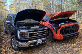 2021 Ford F-150 PowerBoost and 2022 Toyota Tundra iForce Max