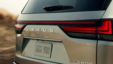 A teaser image of the upcoming 2022 Lexus LX 600