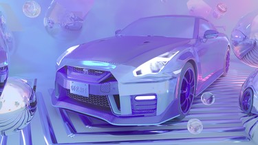 A Nissan GT-R NFT, created by Canadian futurist and digital artist Alex McLeod on commission from Nissan Canada