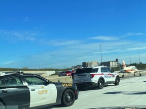 Prop plane makes emergency landing on Highway 407 in GTA