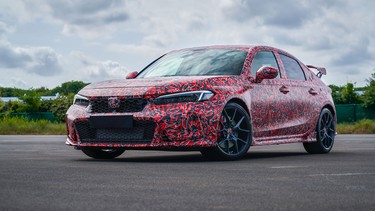 A teaser image of the 2023 Honda Civic Type R
