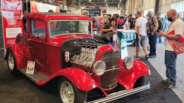 Canada Electric Vehicles and Webb Motorworks' EV-converted 1932 Ford at the 2021 SEMA show