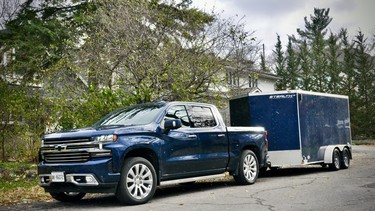 A new Chevrolet Silverado with GM's "invisible trailering" tech