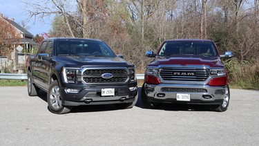 2021 Ford F-150 Platinum and Ram 1500 Longhorn