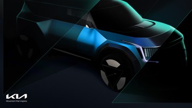 A teaser for Kia's Concept EV9