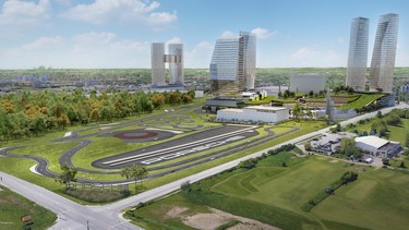 A rendering of the Porsche Experience Center Toronto