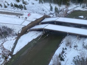 Damage to the Coquihalla highway