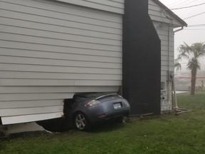 A Mitsubishi Eclipse crashed into the side of a house in Nanaimo, B.C. in November 2021