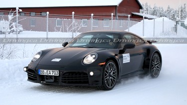 Porsche 992.2 911 Turbo spied winter testing in Sweden