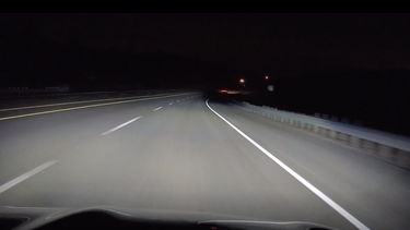 Mercedes Active LED headlamps casting a shadow to preserve another driver's night vision