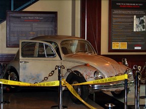 Ted Bundy's 1968 Volkswagen Beetle on display at the Alcatraz East Crime Museum.