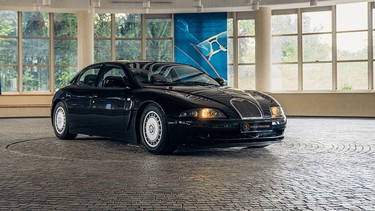 One of three Bugatti EB112 Super Saloons built, for sale by German dealer Schaltkulisse in December 2021